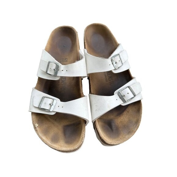 Birkenstock Women's White Arizona Sandals Size 41 EU / 10 US - Picture 1 of 11